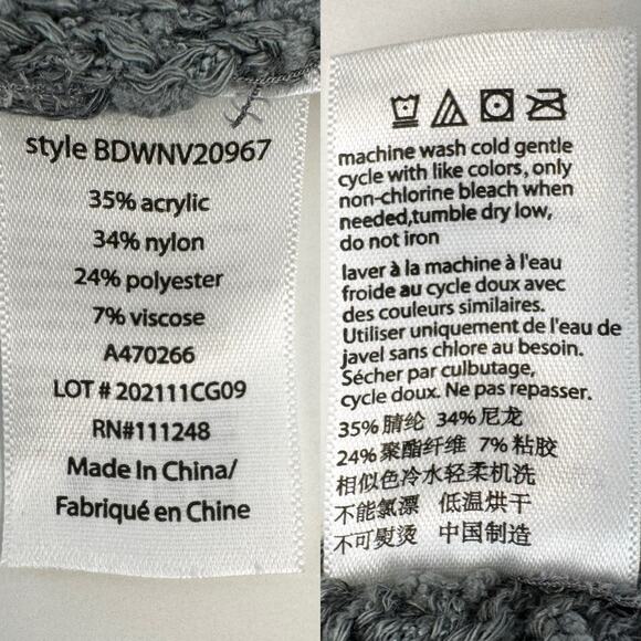 Barefoot Dreams Boucle Shadow Stripe Cardigan Sweater Dolphin Blue L/XL - Picture 10 of 10